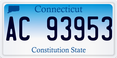 CT license plate AC93953