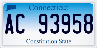 CT license plate AC93958