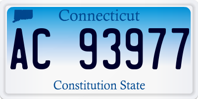 CT license plate AC93977