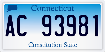 CT license plate AC93981