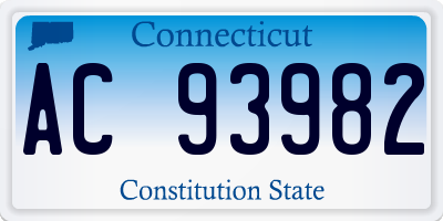 CT license plate AC93982
