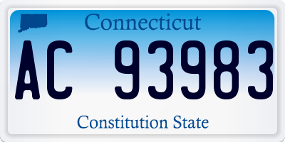 CT license plate AC93983