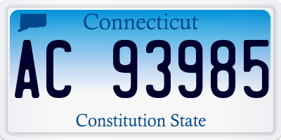 CT license plate AC93985