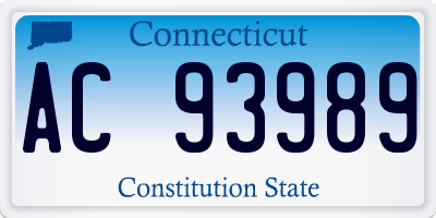 CT license plate AC93989