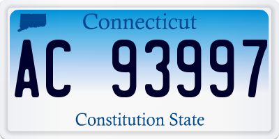CT license plate AC93997