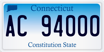 CT license plate AC94000