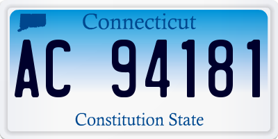 CT license plate AC94181