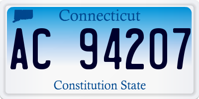 CT license plate AC94207