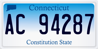 CT license plate AC94287