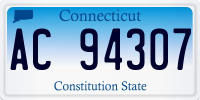 CT license plate AC94307