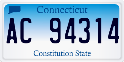 CT license plate AC94314