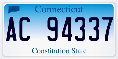 CT license plate AC94337