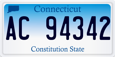 CT license plate AC94342