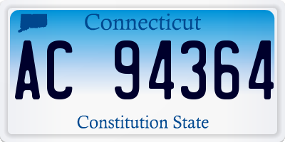 CT license plate AC94364
