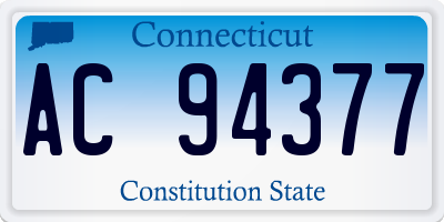 CT license plate AC94377