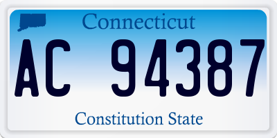 CT license plate AC94387