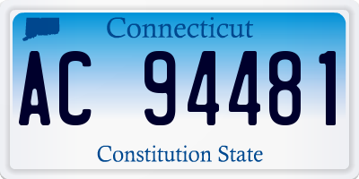 CT license plate AC94481