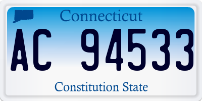 CT license plate AC94533