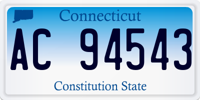 CT license plate AC94543