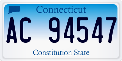 CT license plate AC94547