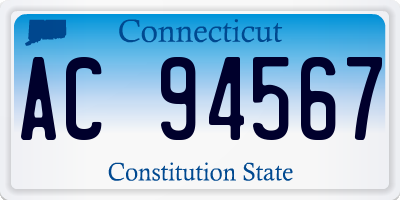 CT license plate AC94567