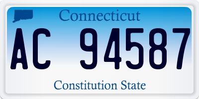 CT license plate AC94587