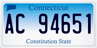 CT license plate AC94651