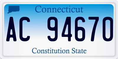 CT license plate AC94670
