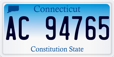CT license plate AC94765
