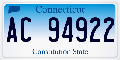 CT license plate AC94922