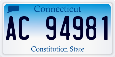 CT license plate AC94981