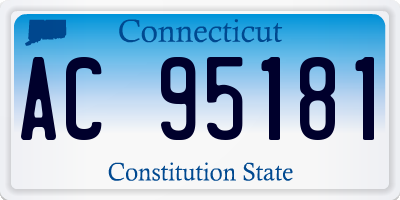 CT license plate AC95181