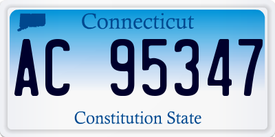CT license plate AC95347