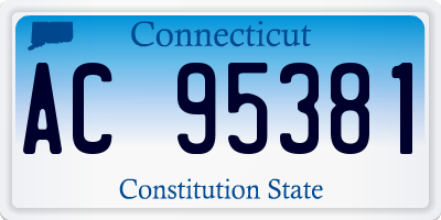 CT license plate AC95381
