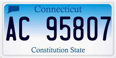 CT license plate AC95807