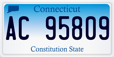 CT license plate AC95809