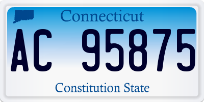 CT license plate AC95875