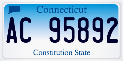 CT license plate AC95892