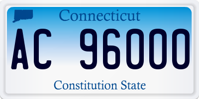 CT license plate AC96000