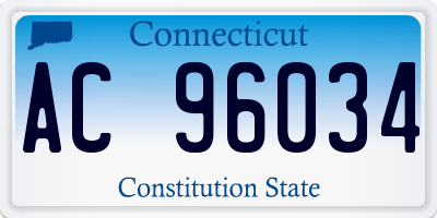 CT license plate AC96034