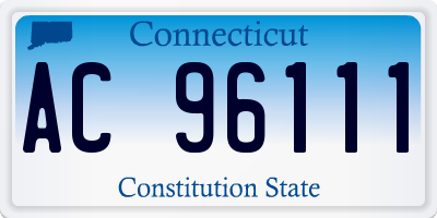 CT license plate AC96111