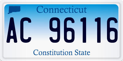 CT license plate AC96116