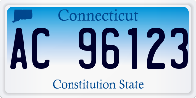 CT license plate AC96123