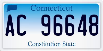 CT license plate AC96648