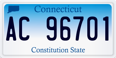CT license plate AC96701
