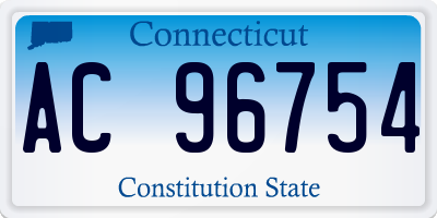 CT license plate AC96754