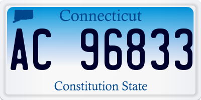 CT license plate AC96833