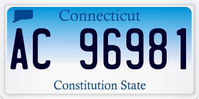 CT license plate AC96981