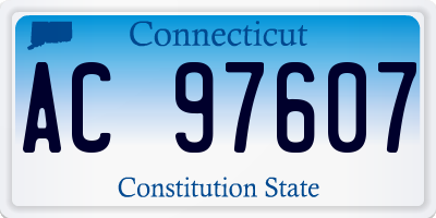 CT license plate AC97607