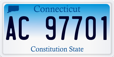 CT license plate AC97701
